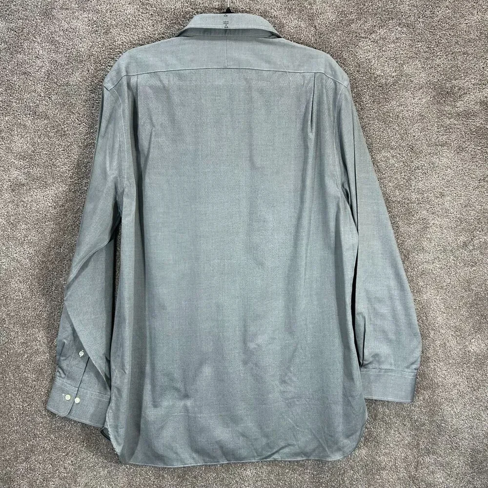 Polo Ralph Lauren Shirt Mens 17 34/35‎ Gray Button Up Long Sleeve Spread Collar